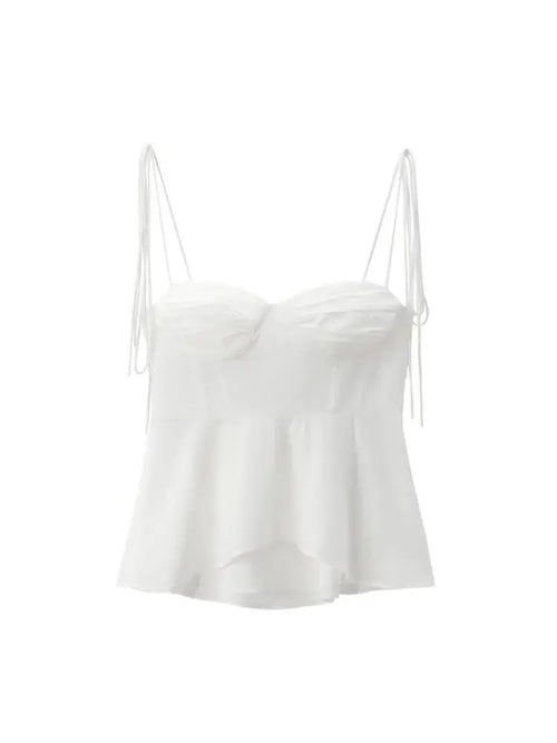Women's Asymmetric Bustier Top Sweetheart Neck Tied Straps Side Zipper Casual Camis Sexy Fashion Polyester Blend All Season